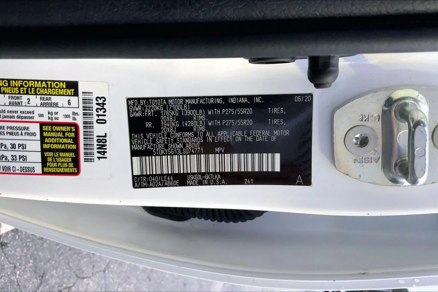Used 2020 Super White Toyota Limited image 30