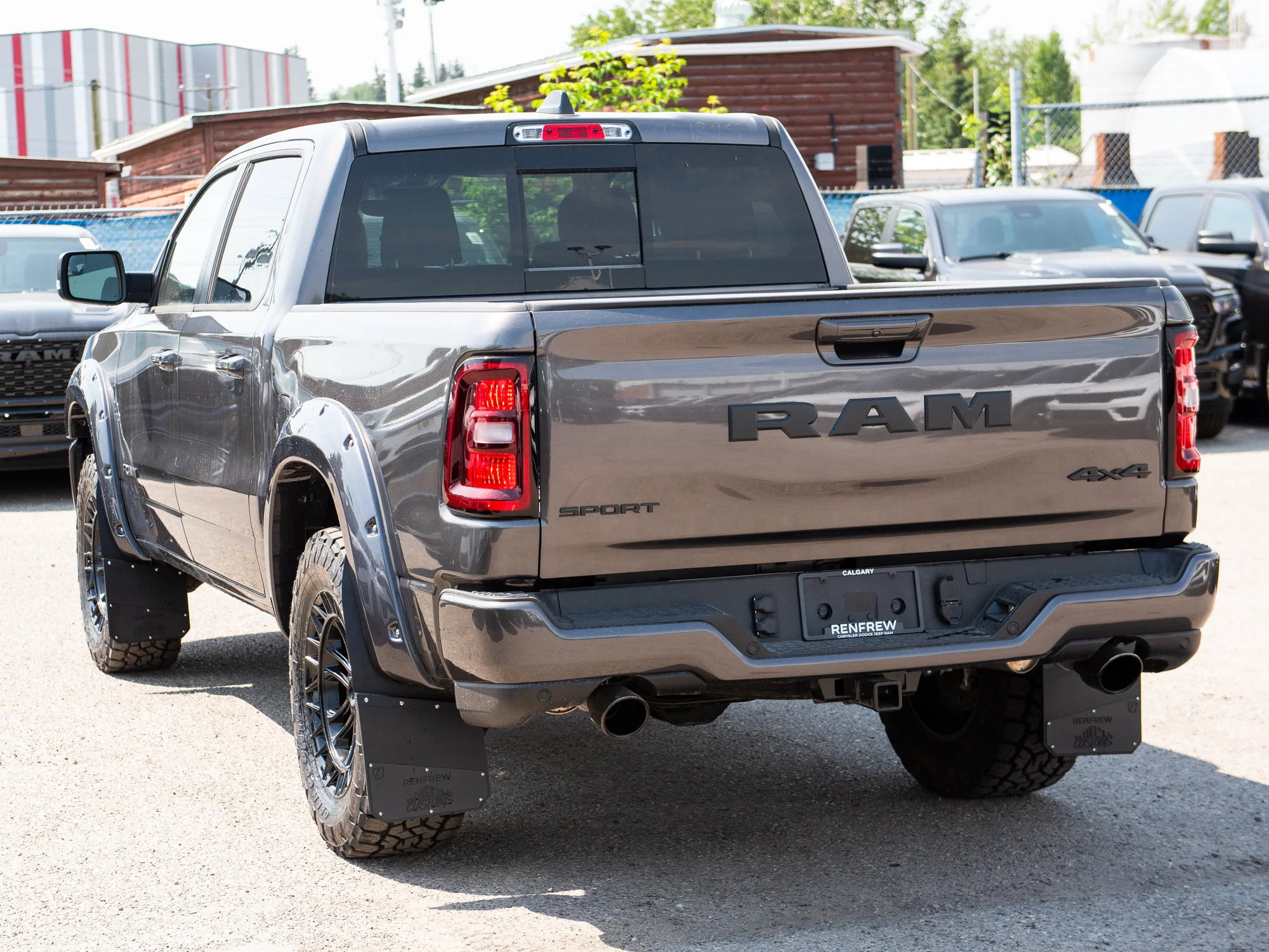 New 2026 Grey RAM Sport* Crew Cab 4x4, 3.5 Inch Lift, 35 Inch Tires, Fuel Wheels, Trigger Industries Mudflaps image 4