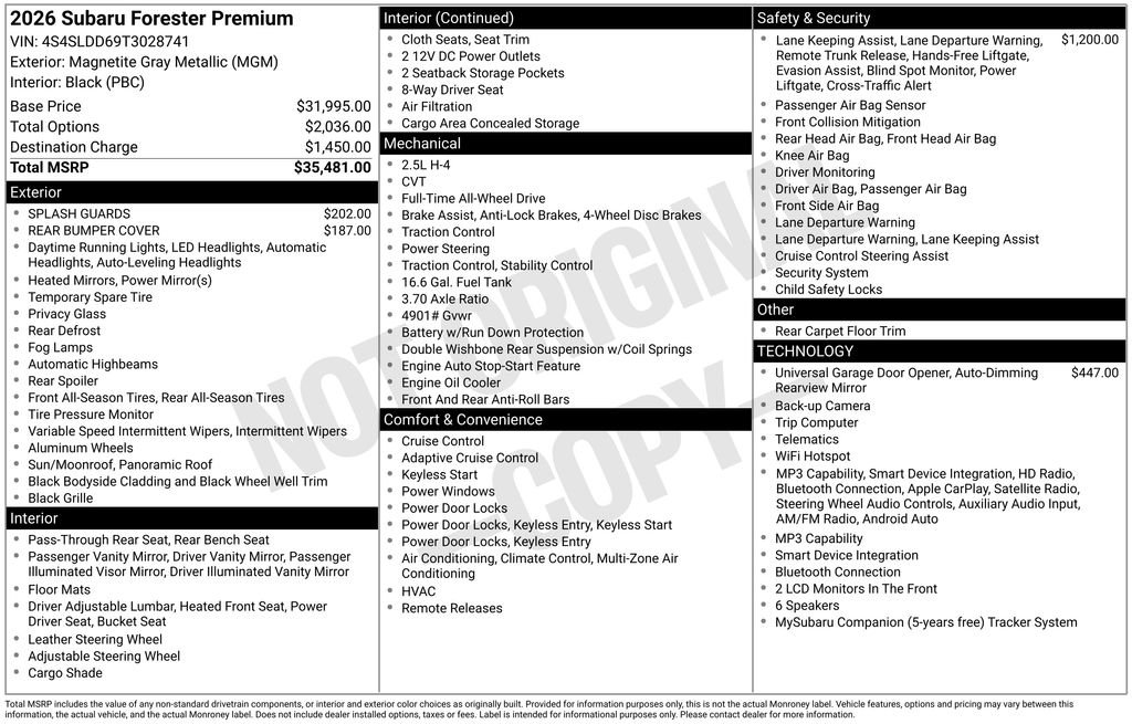 Certified Used 2026 Gray Subaru Premium image 7