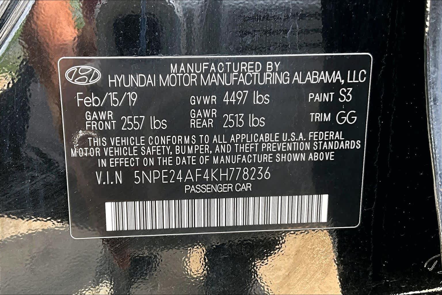Used 2019 Phantom Black Hyundai SE image 33