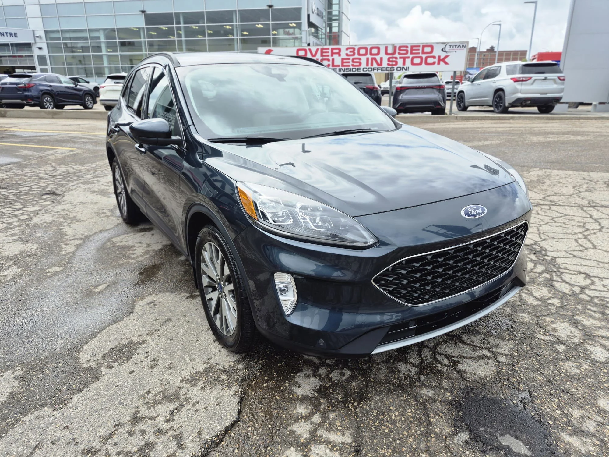 Certified Used 2022 Stone Blue Metallic Ford Titanium Hybrid AWD*Adaptive Cruise | Remote Start | Nav | Htd Leather | Htd Wheel | Lane Keeping image 5
