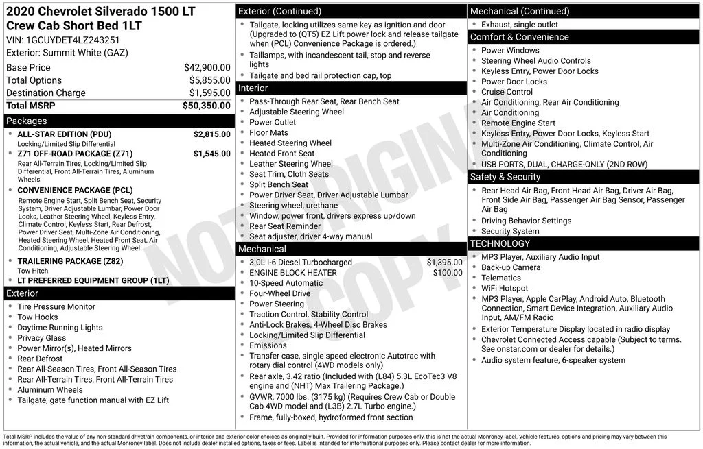 Used 2020 White Chevrolet LT image 2