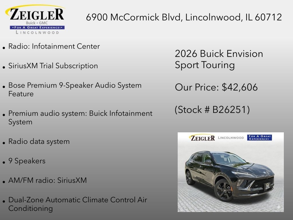 New 2026 Ebony Twilight Metallic Buick Sport Touring image 12