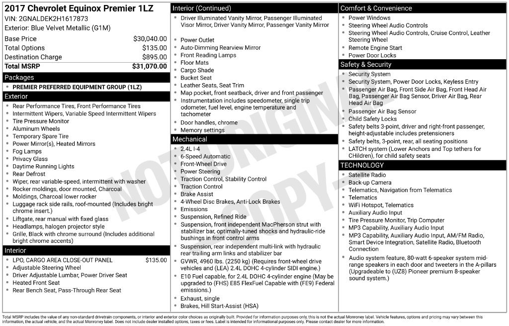 Used 2017 Blue Chevrolet Premier image 2