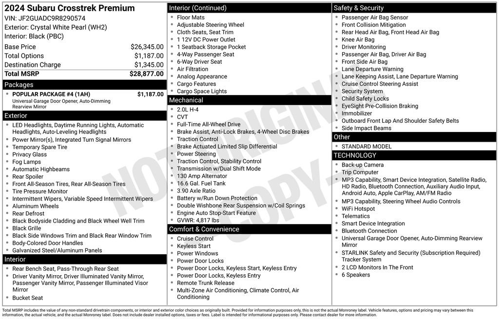 Certified Used 2024 Crystal White Pearl Subaru Premium image 5