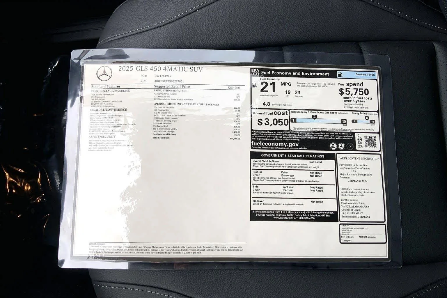 New 2025 Cirrus Silver Metallic Mercedes-Benz GLS 450 image 19