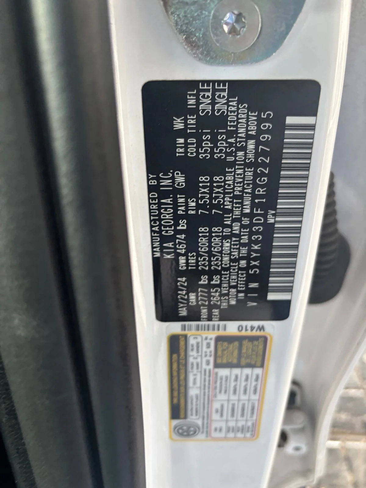 Used 2024 White Kia EX image 14