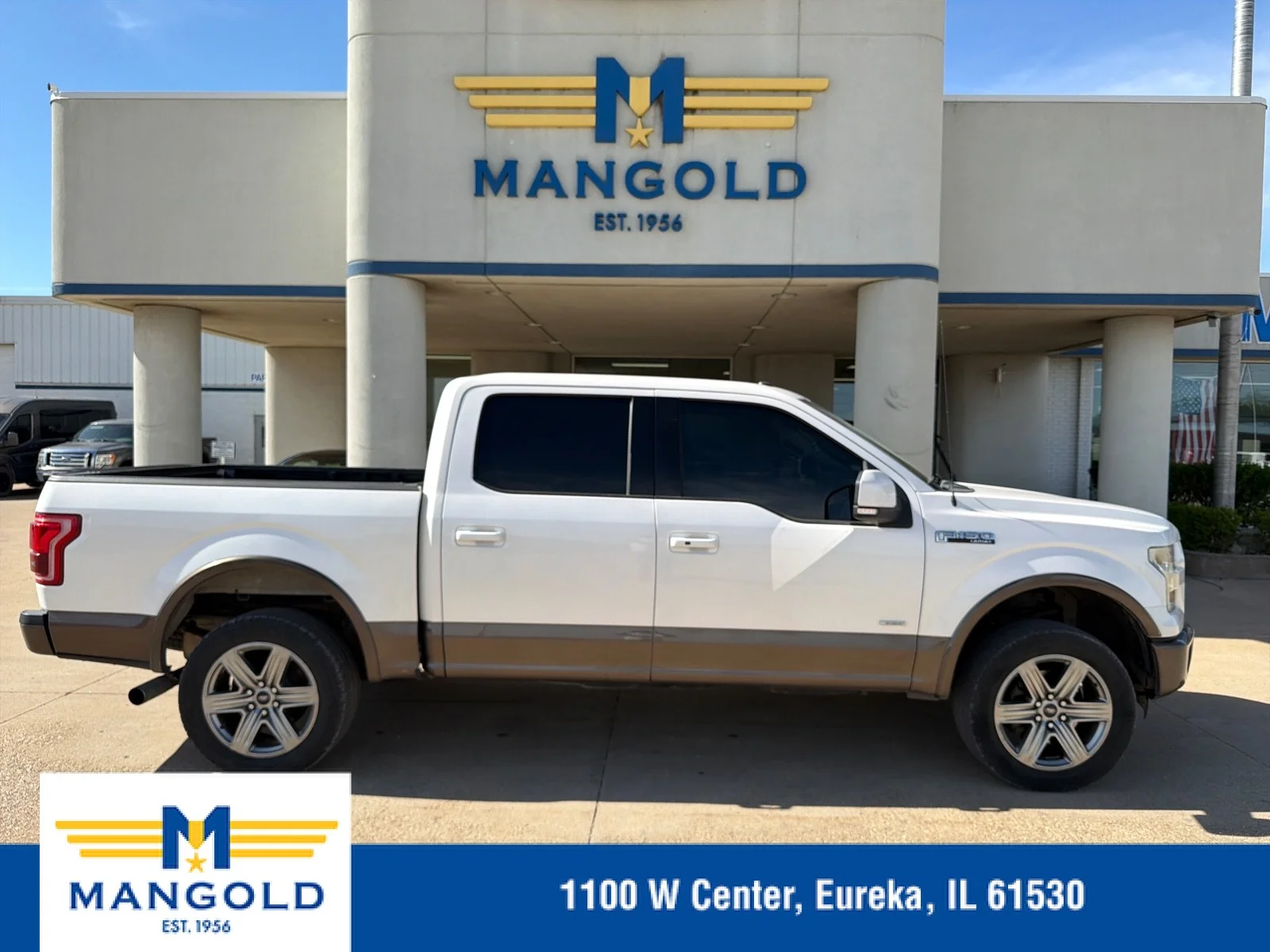 Used 2015 White Platinum Metallic Tri-Coat Ford Lariat image 1