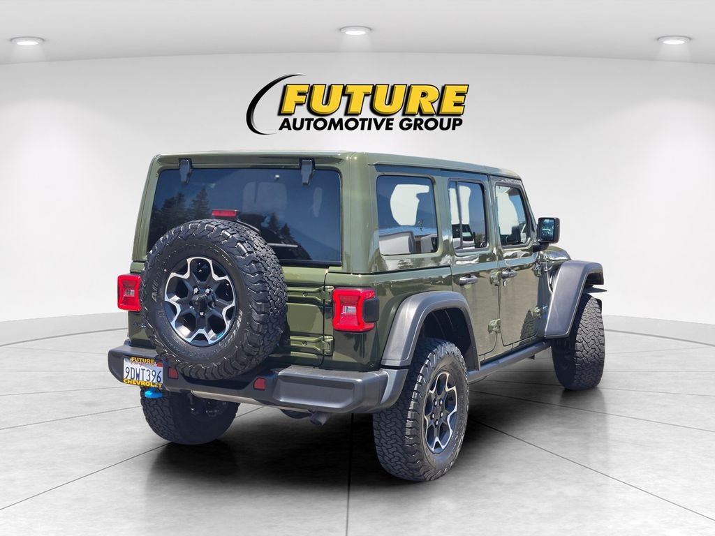 Used 2022 Green Jeep Unlimited Rubicon 4xe image 4