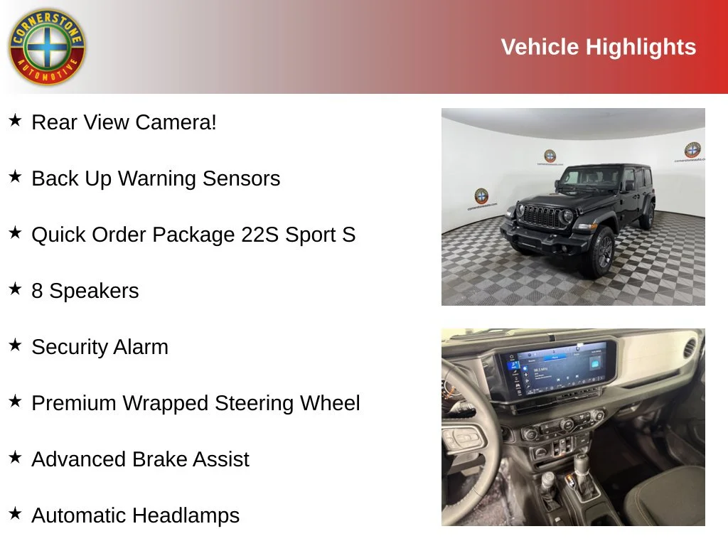 Used 2025 Jeep Wrangler 4-Door Sport S with VIN 1C4PJXDN6SW575875 for sale in Elk River, Minnesota