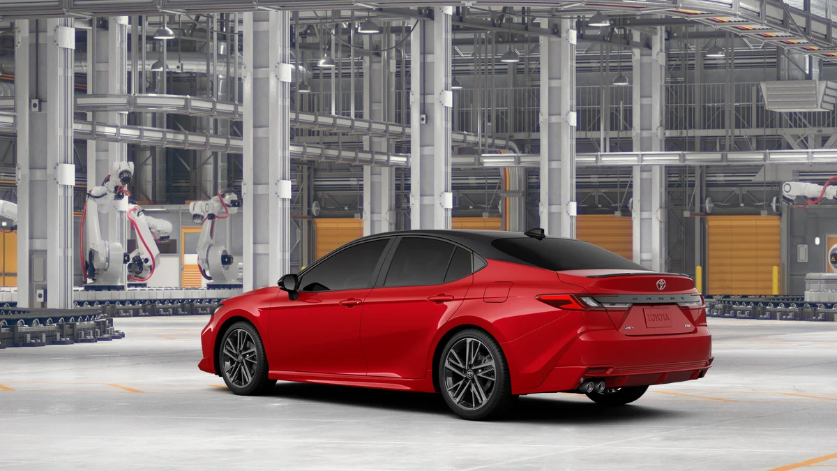 New 2026 Supersonic Red with Midnight Black Metallic roof Toyota XSE image 6