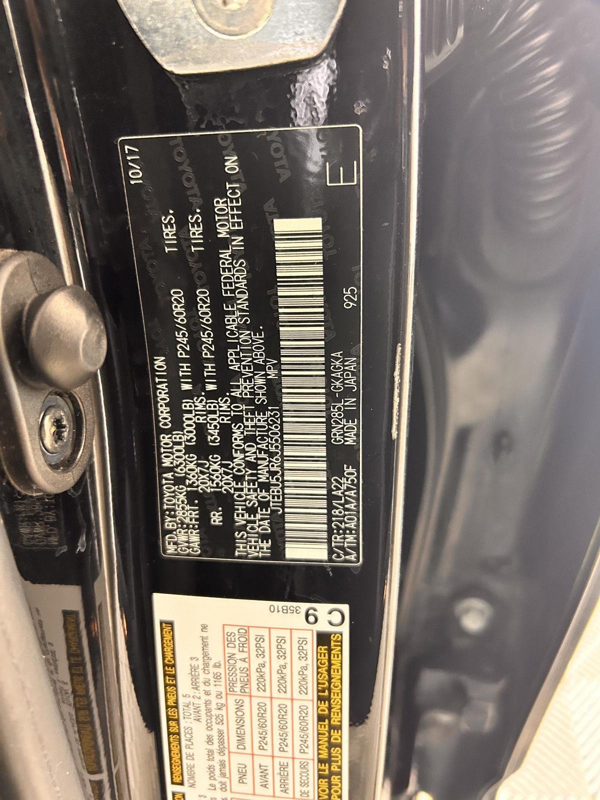Used 2018 Midnight Black Metallic Toyota Limited image 24