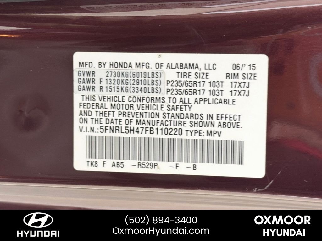 Used 2015 Dark Cherry Pearl Honda EX image 31
