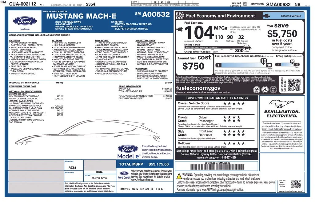 Certified Used 2025 Magenta Ford Premium image 3