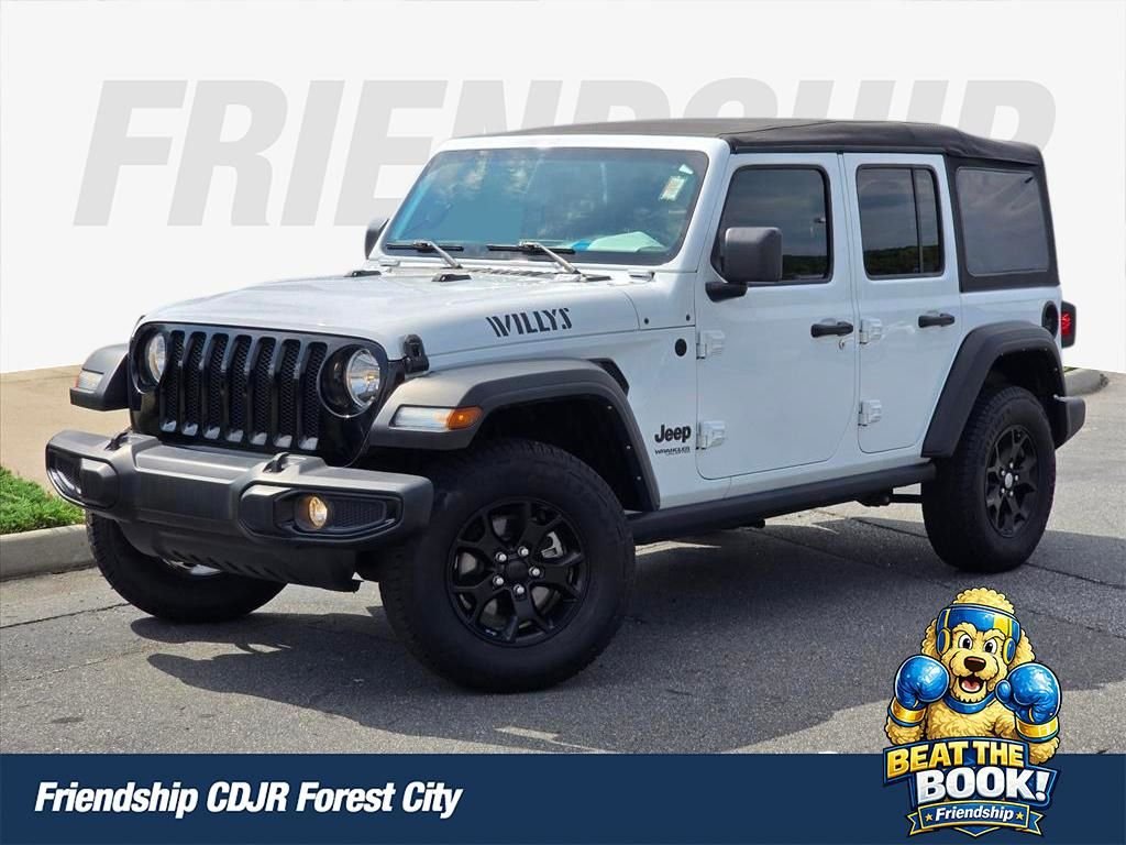 Used 2021 White Jeep Unlimited Willys image 1