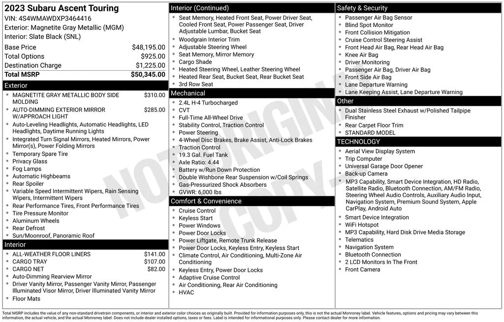 Used 2023 Gray Subaru Touring image 8