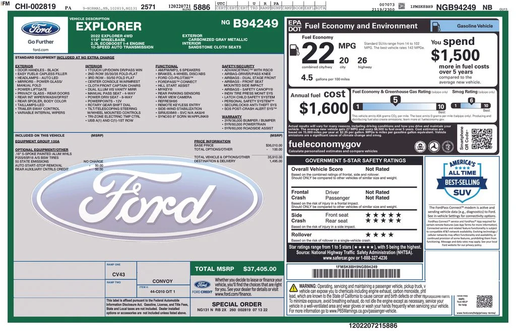 Used 2022 Gray Metallic Ford Base image 17