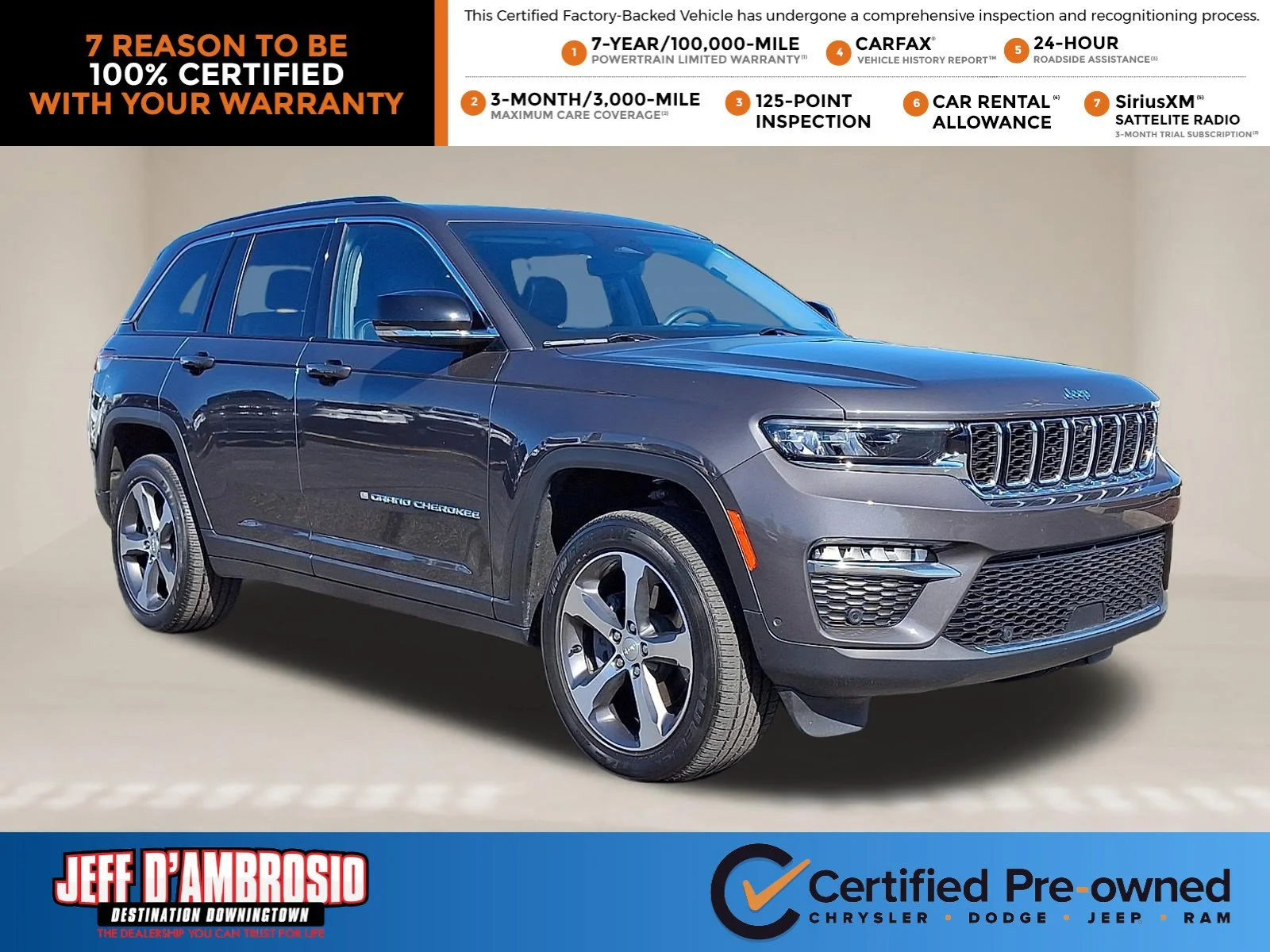 Certified Used 2022 Baltic Gray Metallic Clearcoat Jeep Limited 4x4 image 1