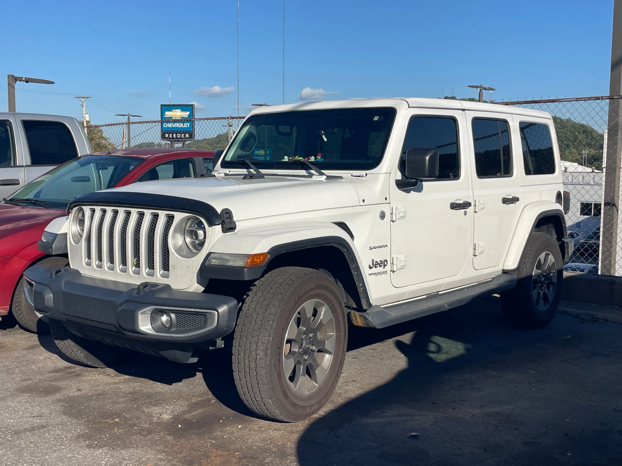 Used 2018 Bright White Clearcoat Jeep Sahara image 3
