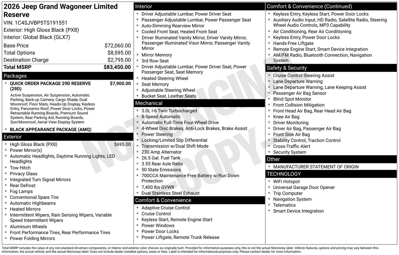 New 2026 High Gloss Black Exterior Paint Jeep Limited Reserve image 30