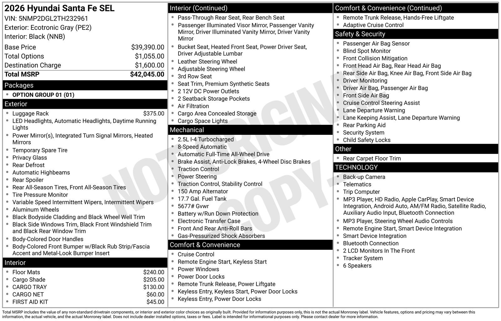 New 2026 Gray Hyundai SEL AWD image 39
