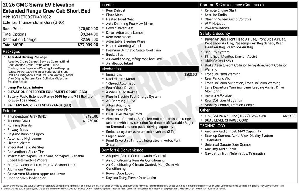 2026 GMC Sierra EV Elevation - Photo 43