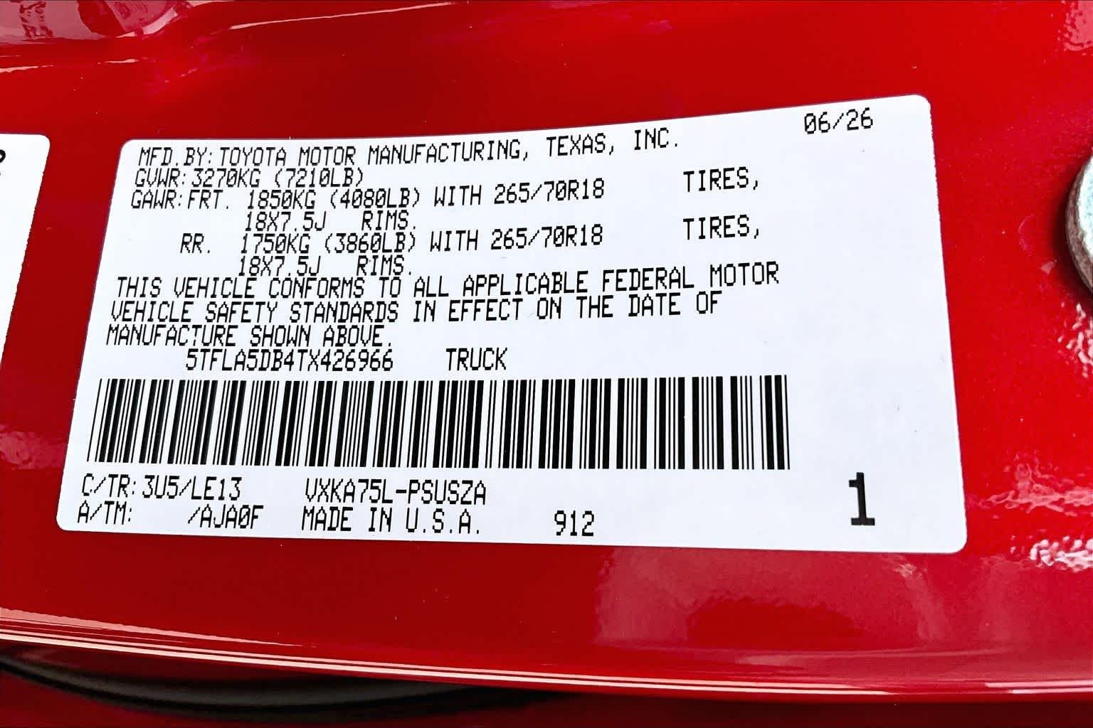 New 2026 Supersonic Red Toyota SR5 image 20