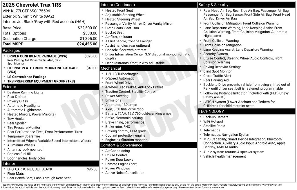 Used 2025 White Chevrolet 1RS image 30