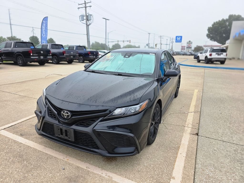 Used 2022 Midnight Black Metallic Toyota SE Nightshade image 2