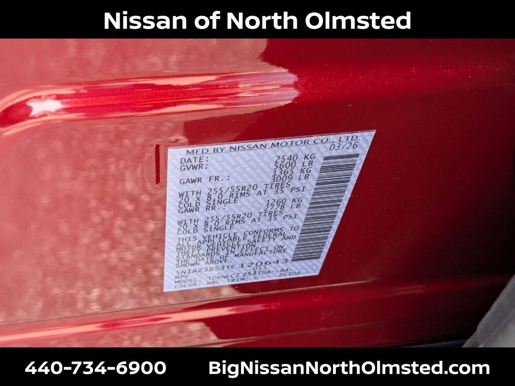 New 2026 Scarlet Ember Tintcoat Nissan SV image 20
