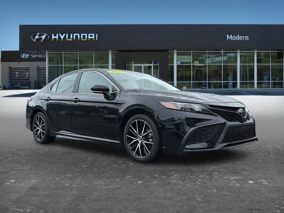 Used 2021 Midnight Black Metallic Toyota SE image 2