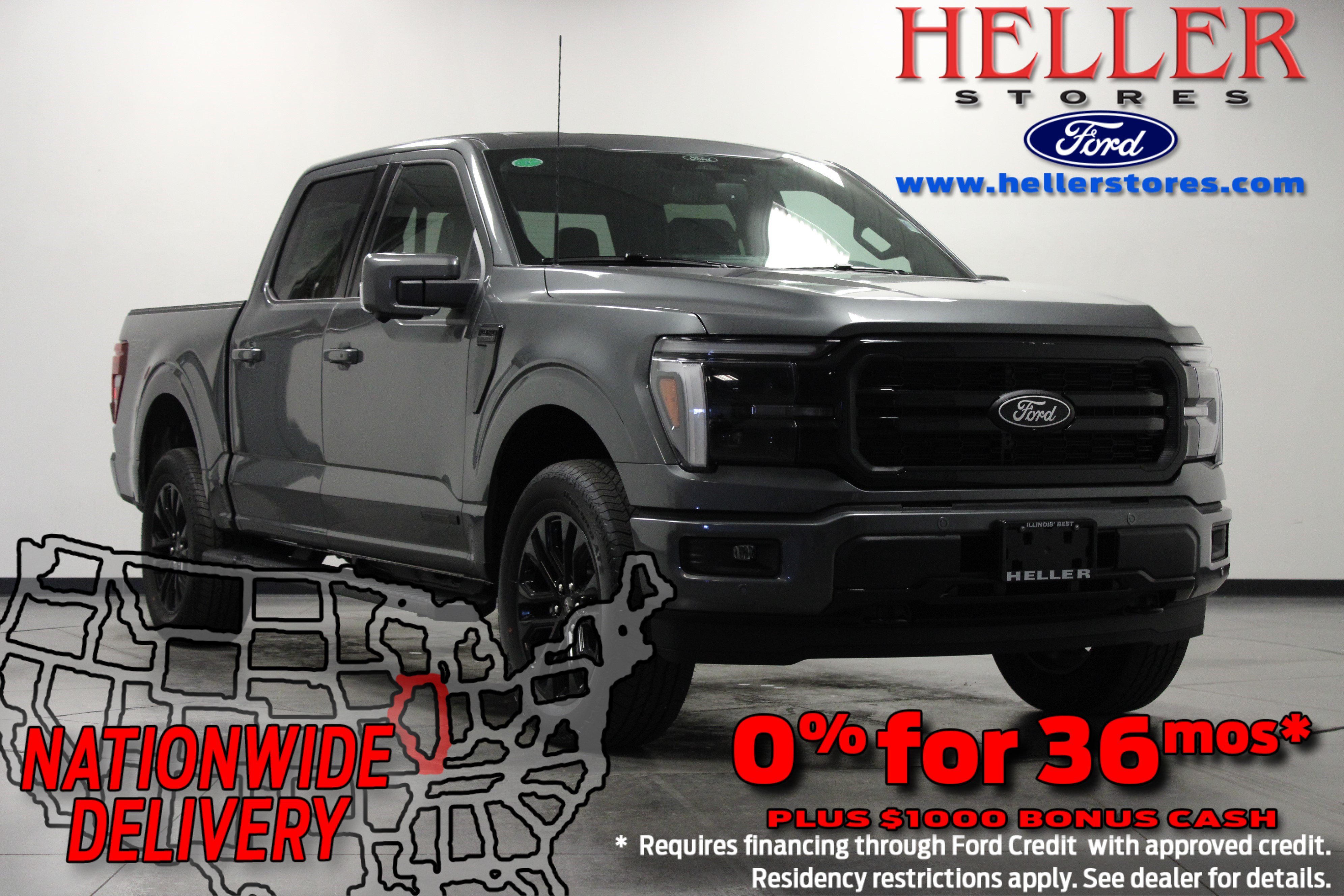 New 2026 Carbonized Gray Metallic Ford LARIAT image 1
