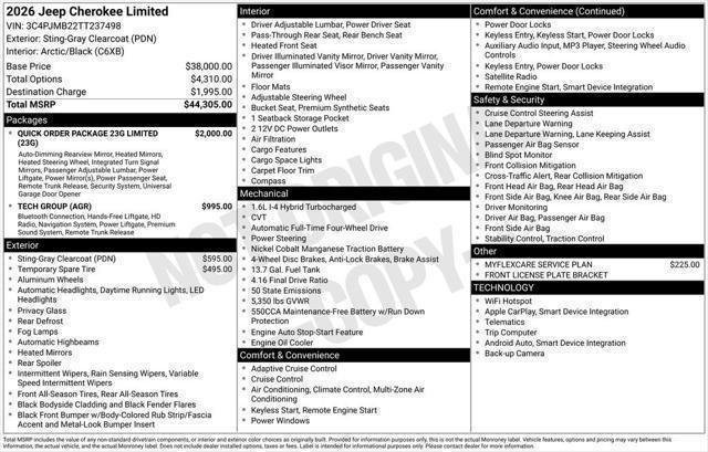 New 2026 Sting-Gray Clear-Coat Exterior Paint Jeep Limited image 53
