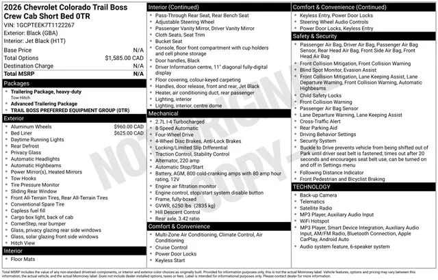 Used 2026 Black Chevrolet Trail Boss image 25