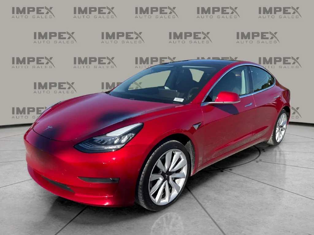 Used 2020 Red Tesla Performance image 1
