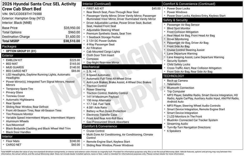 New 2026 Gray Hyundai SEL image 2