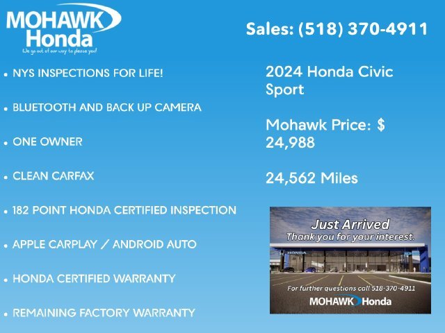 Certified Used 2024 Crystal Black Pearl Honda Sport image 2