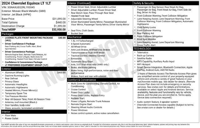 Certified Used 2024 Mosaic Black Metallic Chevrolet LT image 34
