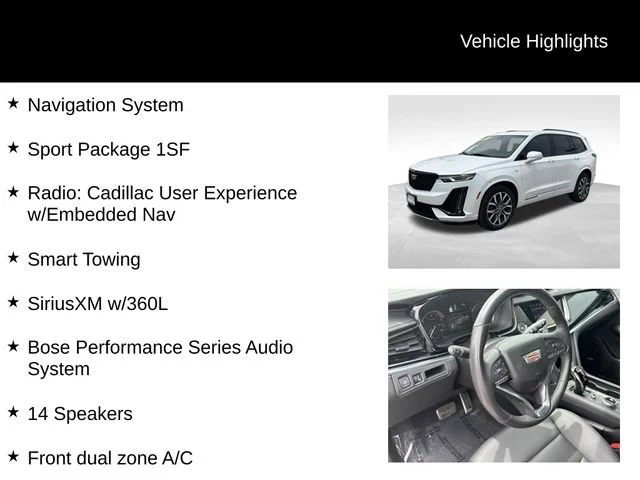 Used 2024 Crystal White Tricoat Cadillac Sport image 7