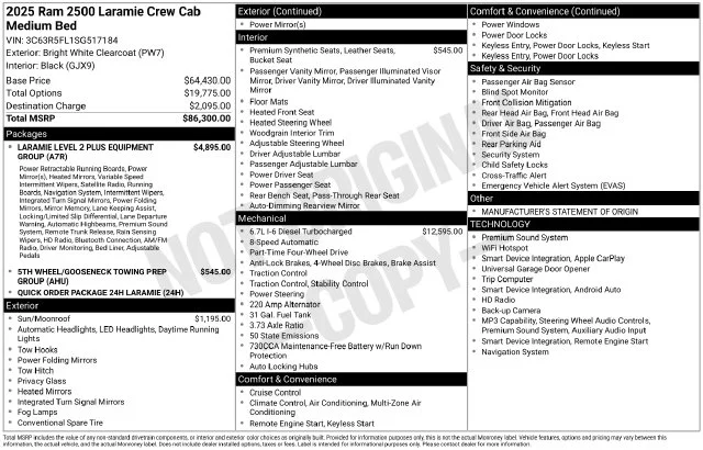 Used 2025 White Ram Laramie image 2