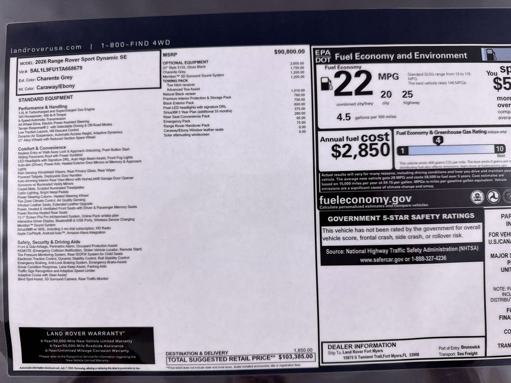 New 2026 Charente Grey Land Rover Dynamic SE image 24