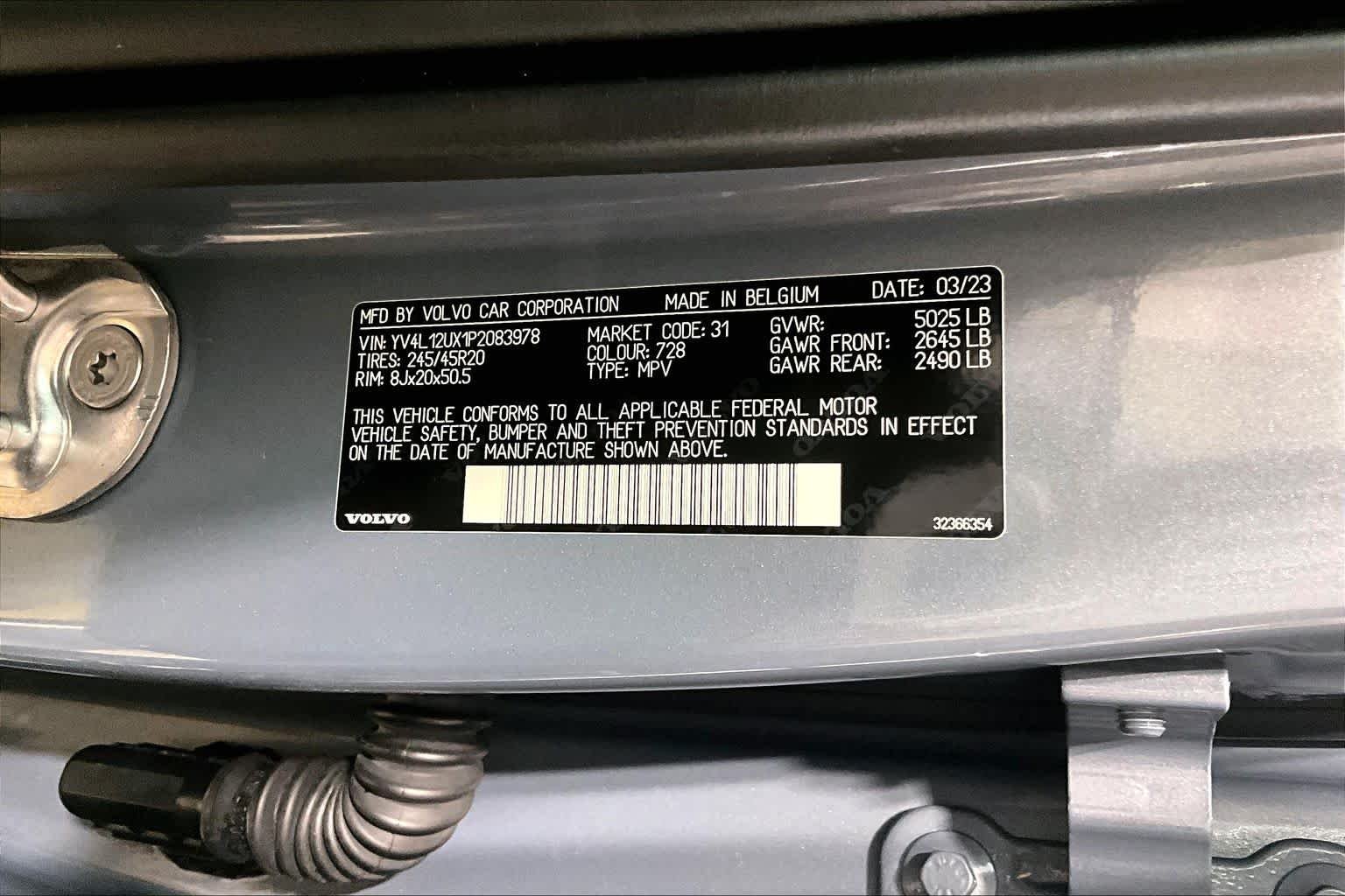 Used 2023 Thunder Grey Metallic Volvo Ultimate Dark Theme image 32
