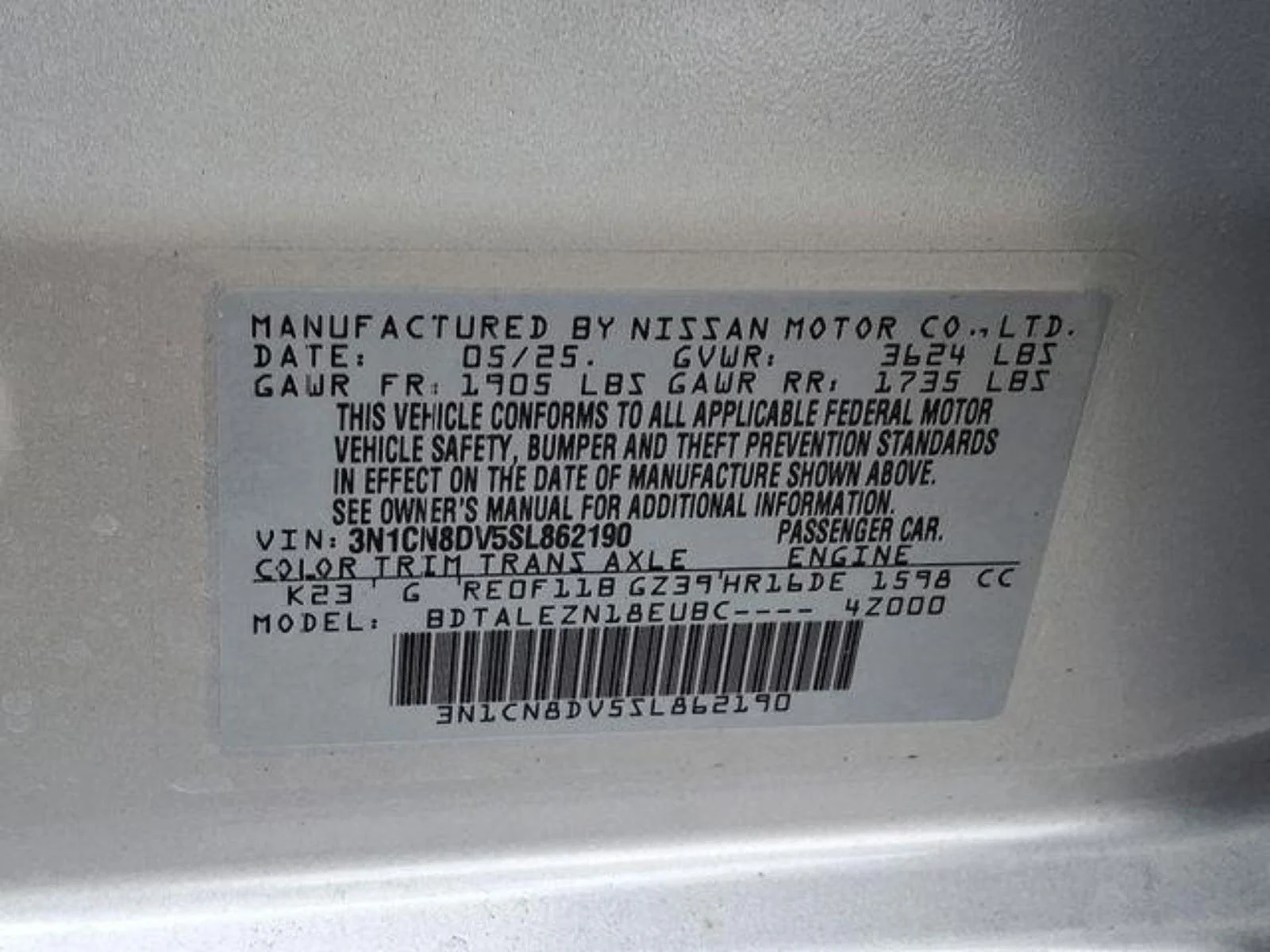 2025 Nissan Versa Sedan S - Photo 16