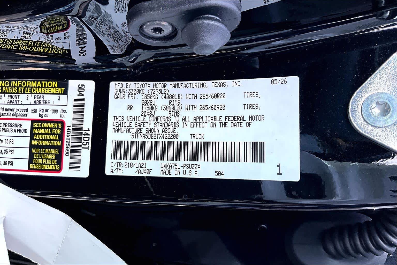 New 2026 Midnight Black Metallic Toyota Platinum image 22