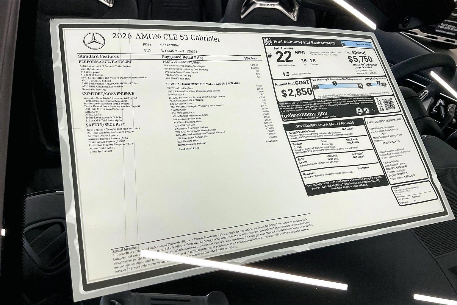 New 2026 MANUFAKTUR Starling Blue Magno Mercedes-Benz AMG® CLE 53 4MATIC+ Cabriolet image 26