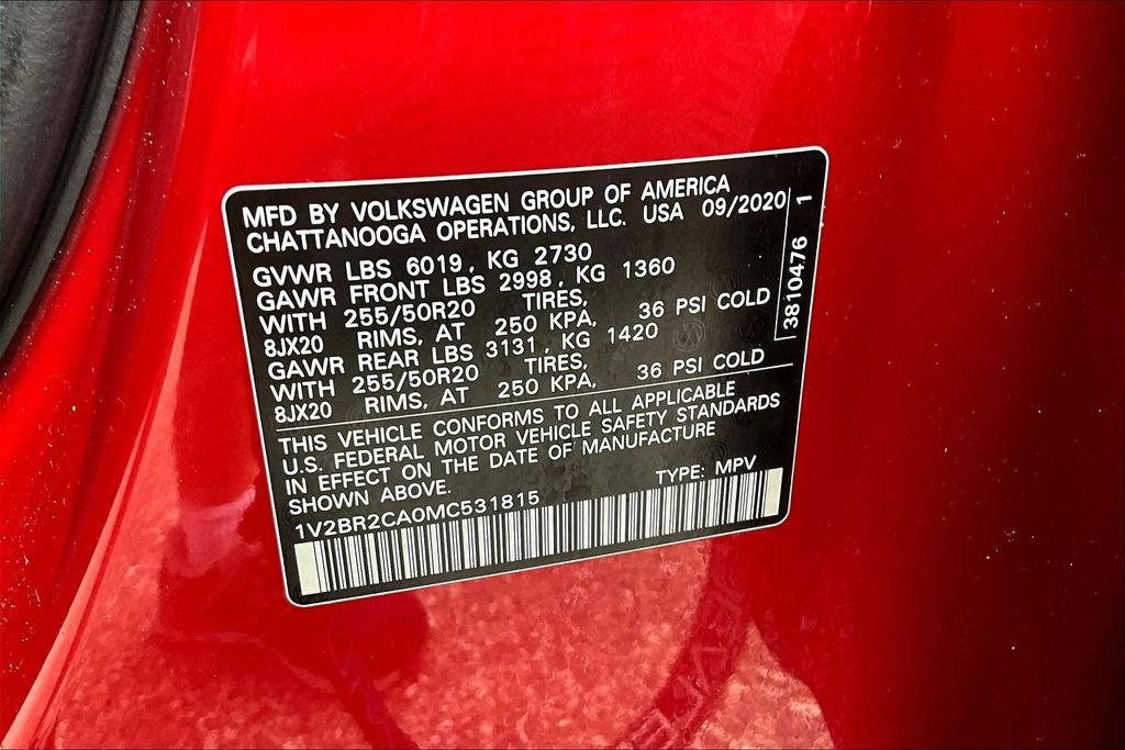 Used 2021 Red Metallic Volkswagen SEL image 18
