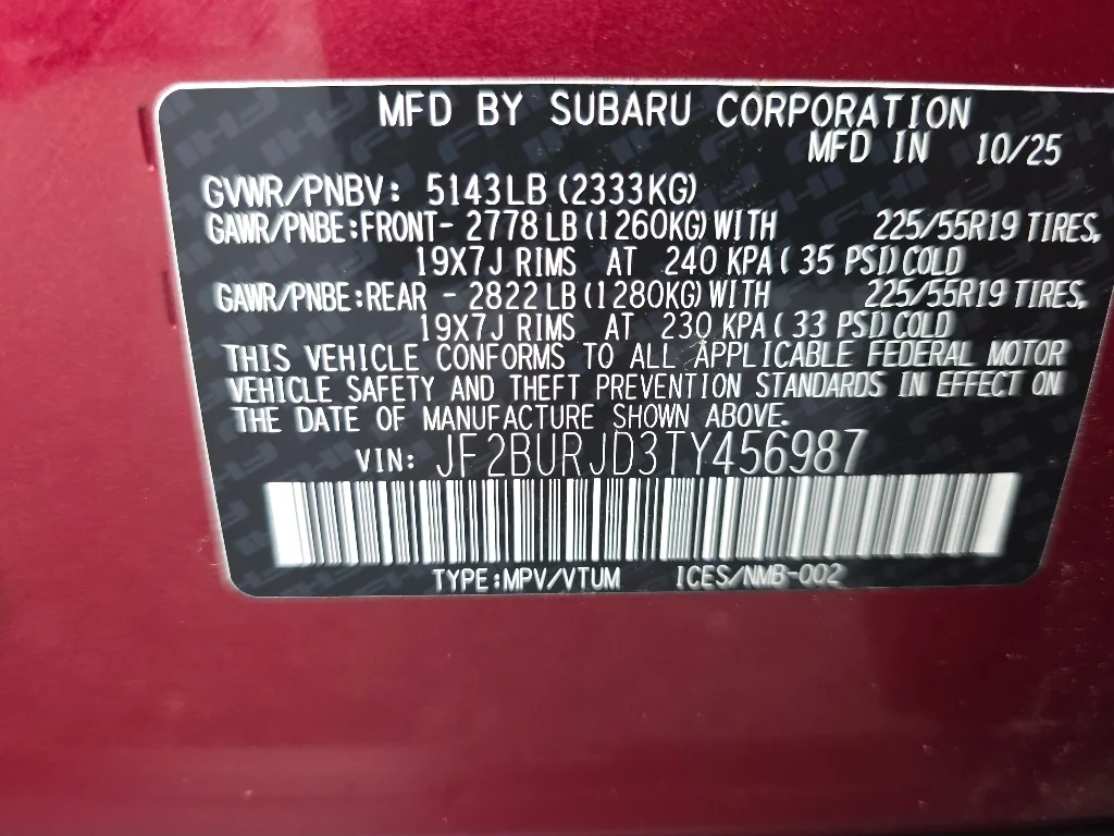Used 2026 Crimson Red Pearl Subaru Touring XT image 37