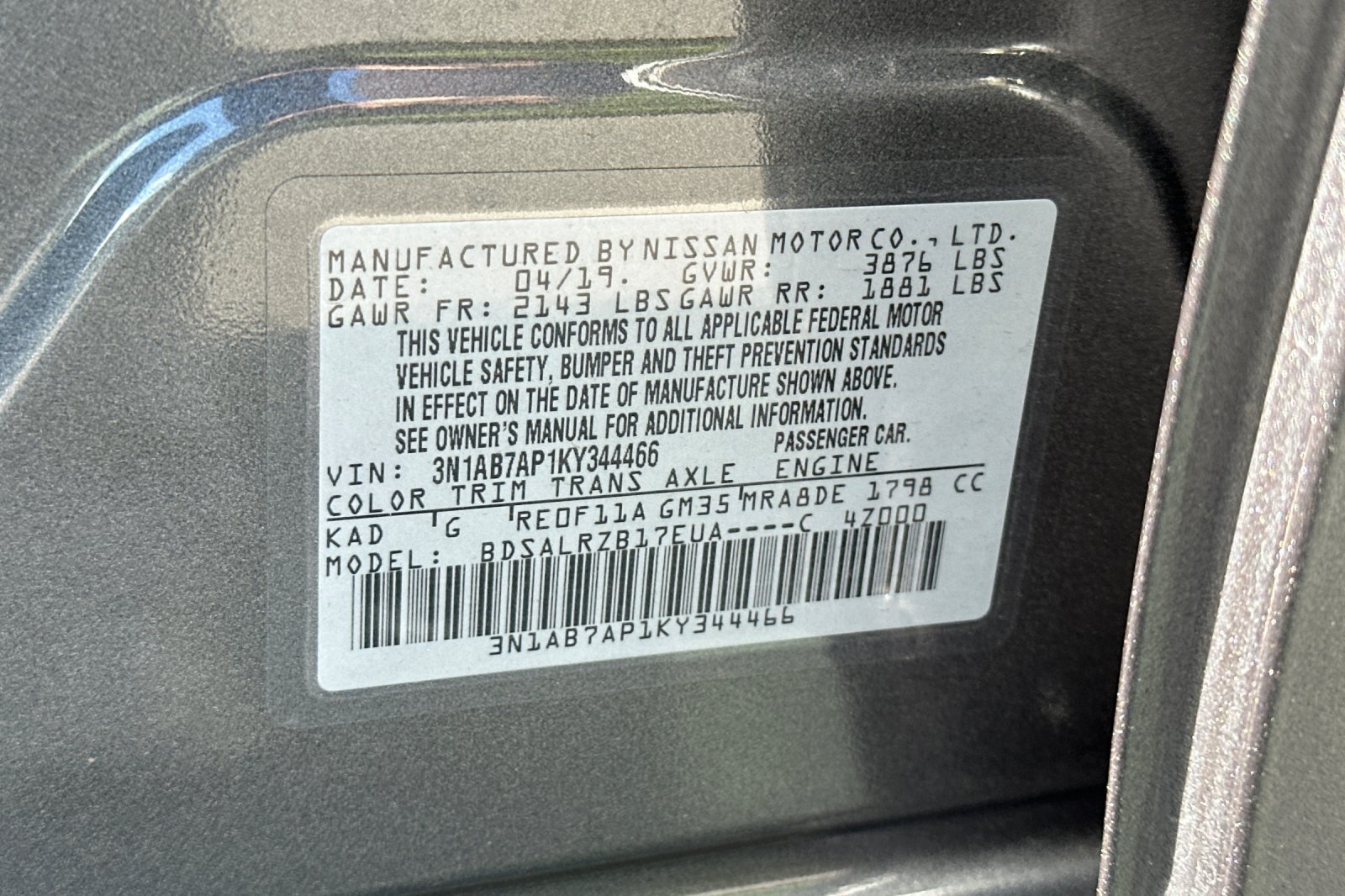 Certified Used 2019 Gun Metallic Nissan SR image 28