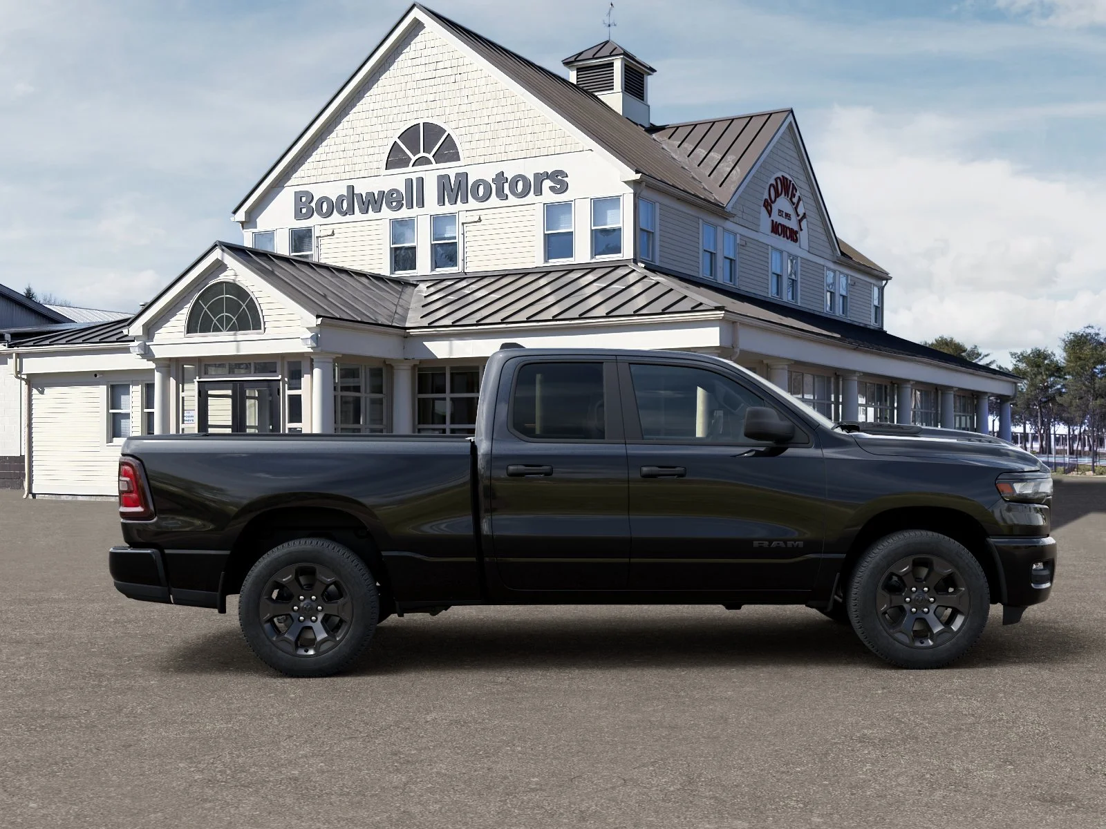 New 2026 Diamond Black Crystal Pearl-Coat Exterior Paint RAM Express Crew Cab 4x4 6