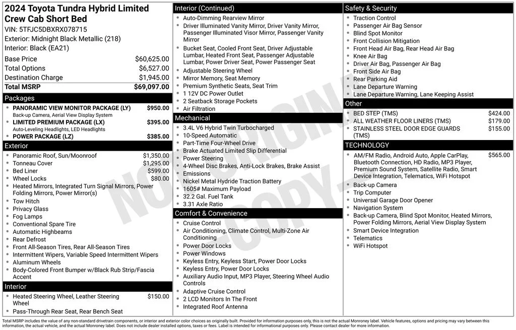 Used 2024 Black Toyota Limited image 17